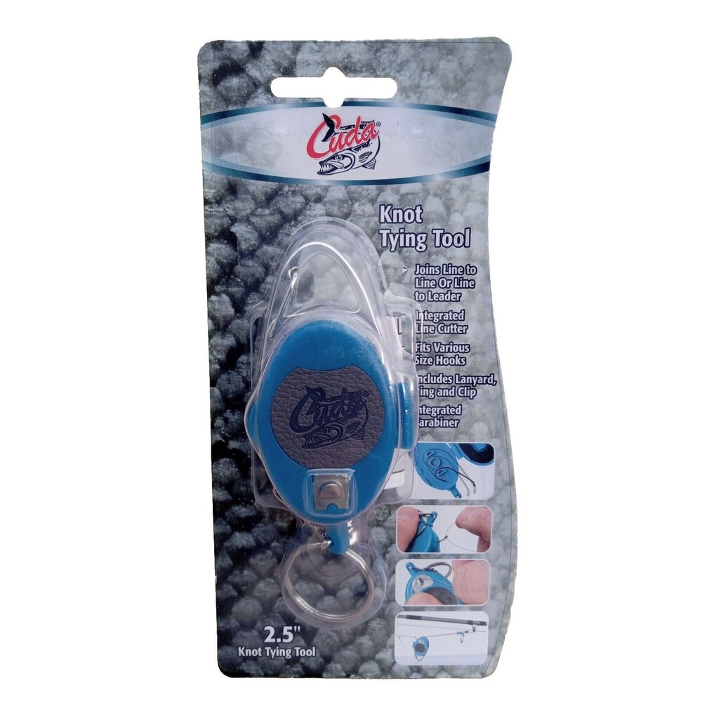 Cuda Knot Tying Tool with Line Cutter, Lanyard, Ring and Clip- Free Shipping